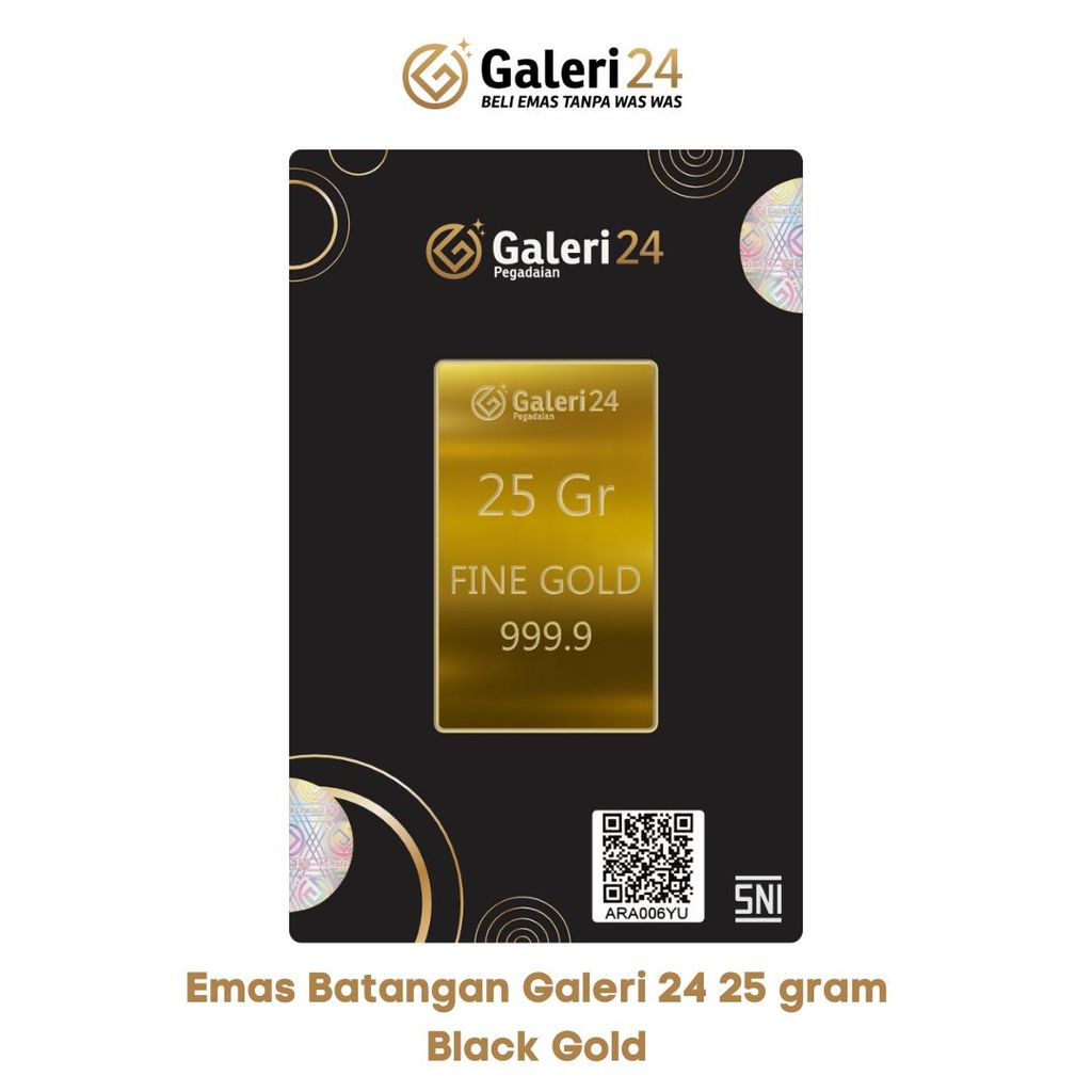 Emas Batangan Galeri 24 25 Gram - Black Gold Series