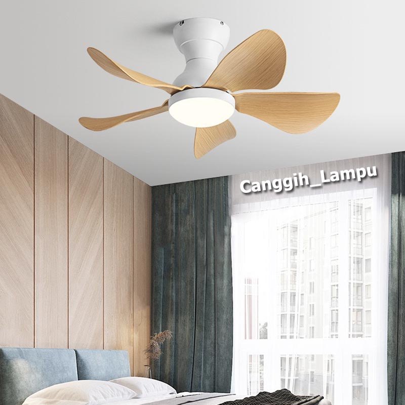 LAMPU_ESTETIS Lampu Kipas Angin Minimalis Kipas Lampu Gantung Plafon Remote Kipas Lampu Ruang Tamu A