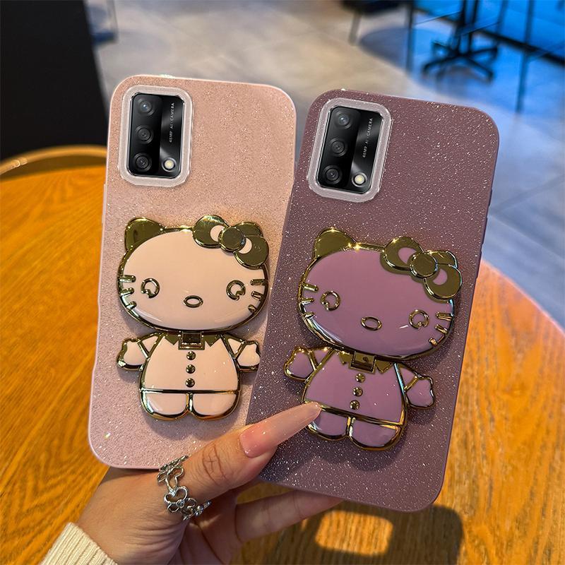 Soft Silikon Case Untuk Hp OPPO A95 4G CPH2365 OPPOA95 Casing Softcase Glitter Dengan Cermin Bracket