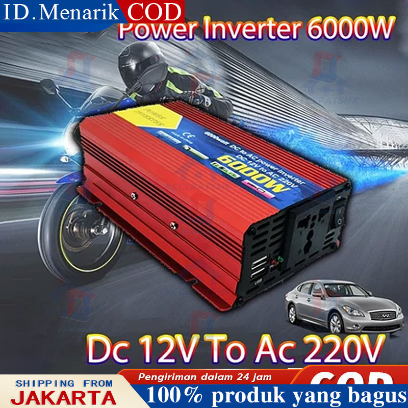Inverter 6000 Watt Power Inverter DC AC Aki Listrik Serbaguna Besaar 6000W Universal Inverter Mobil