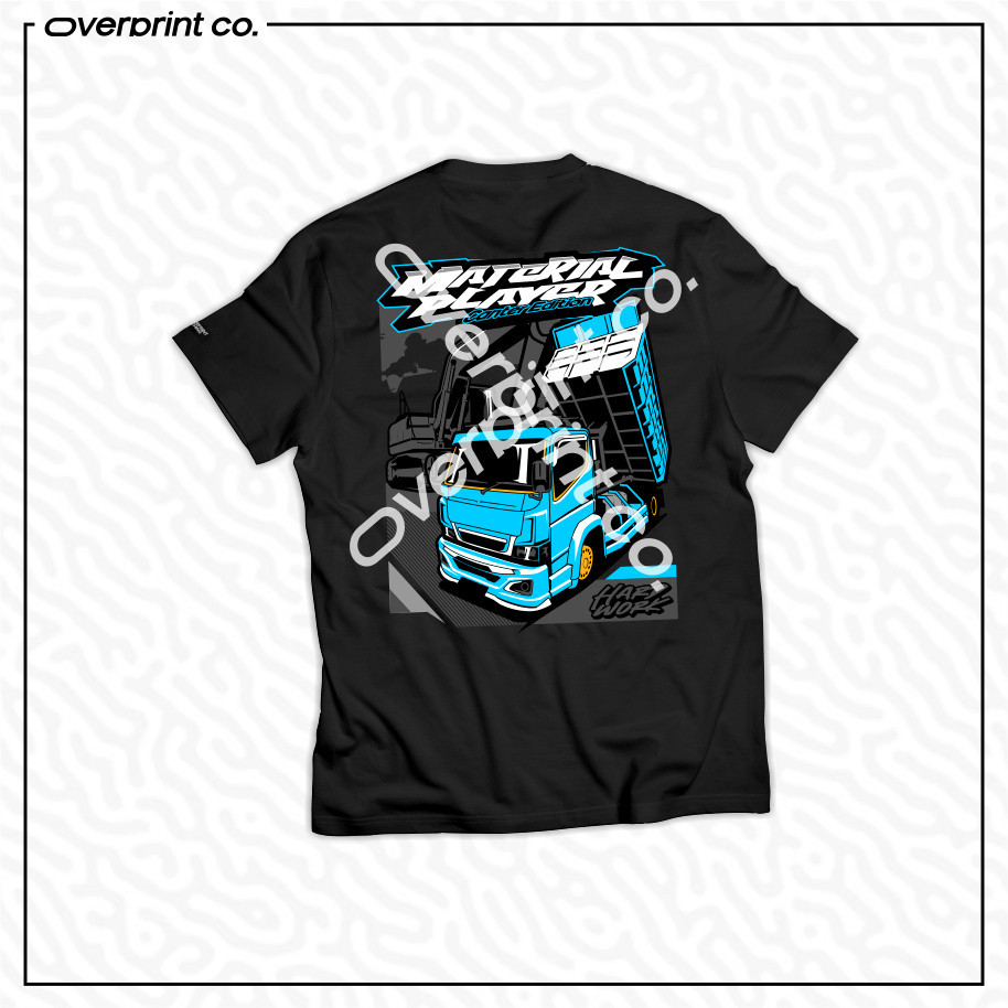 KAOS TRUK CANTER DUMP | KAOS CANTER MATERIAL PLAYER, KATUN COMBED TEBAL DAN HALUS
