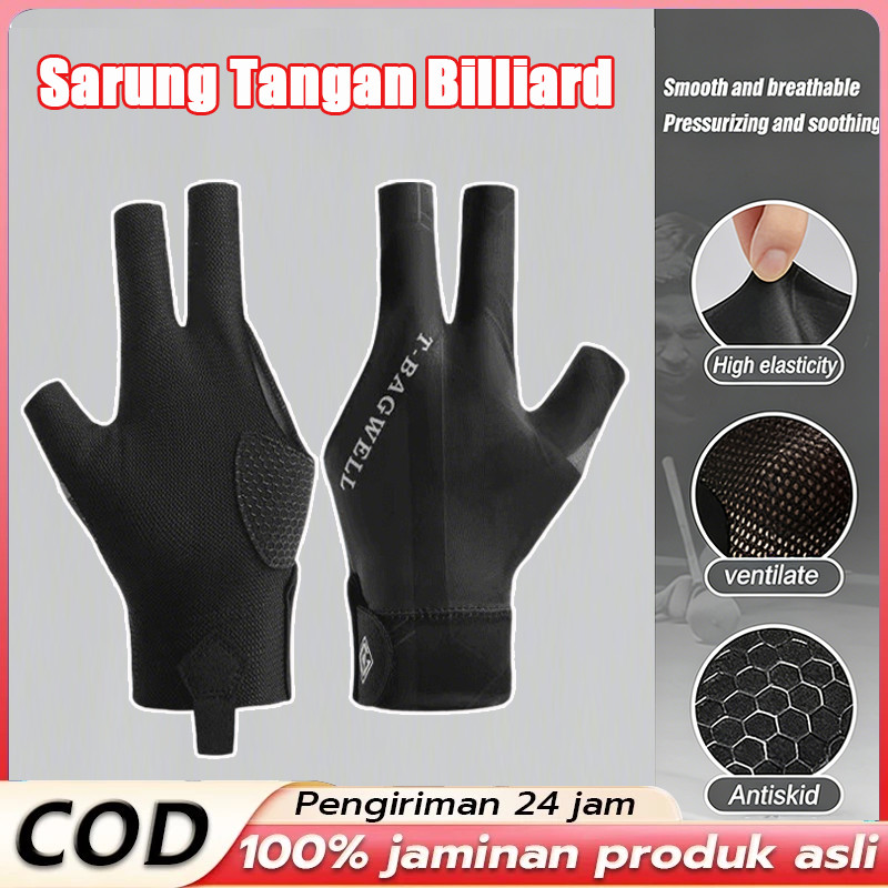 New Sarung Tangan Biliar Tangan Kiri Upgrade Anti Selip Sarung Tangan Biliar Jari Terbuka Biliar