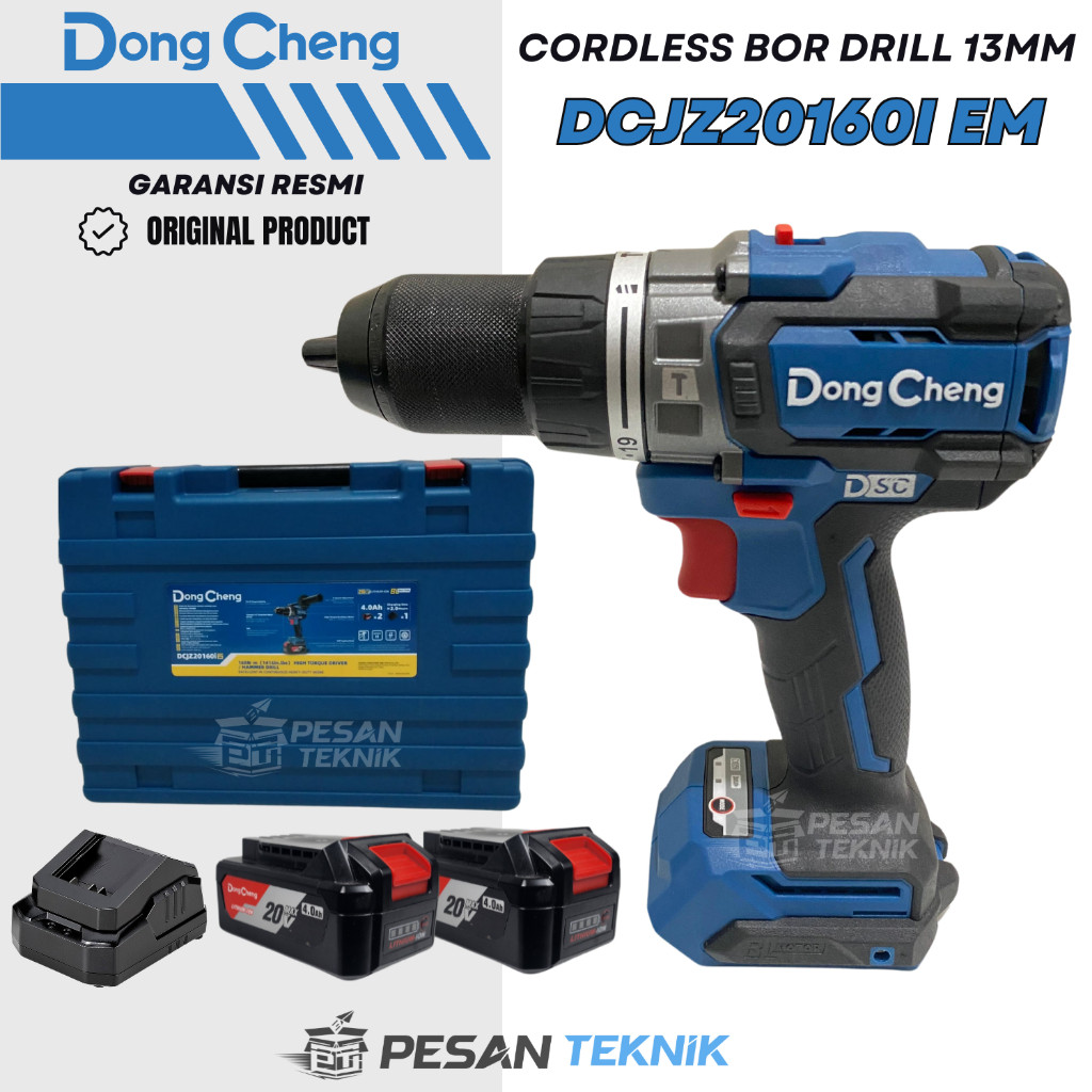 Mesin Bor Baterai Brushless Impact Drill 13MM DongCheng DCJZ20160i EM