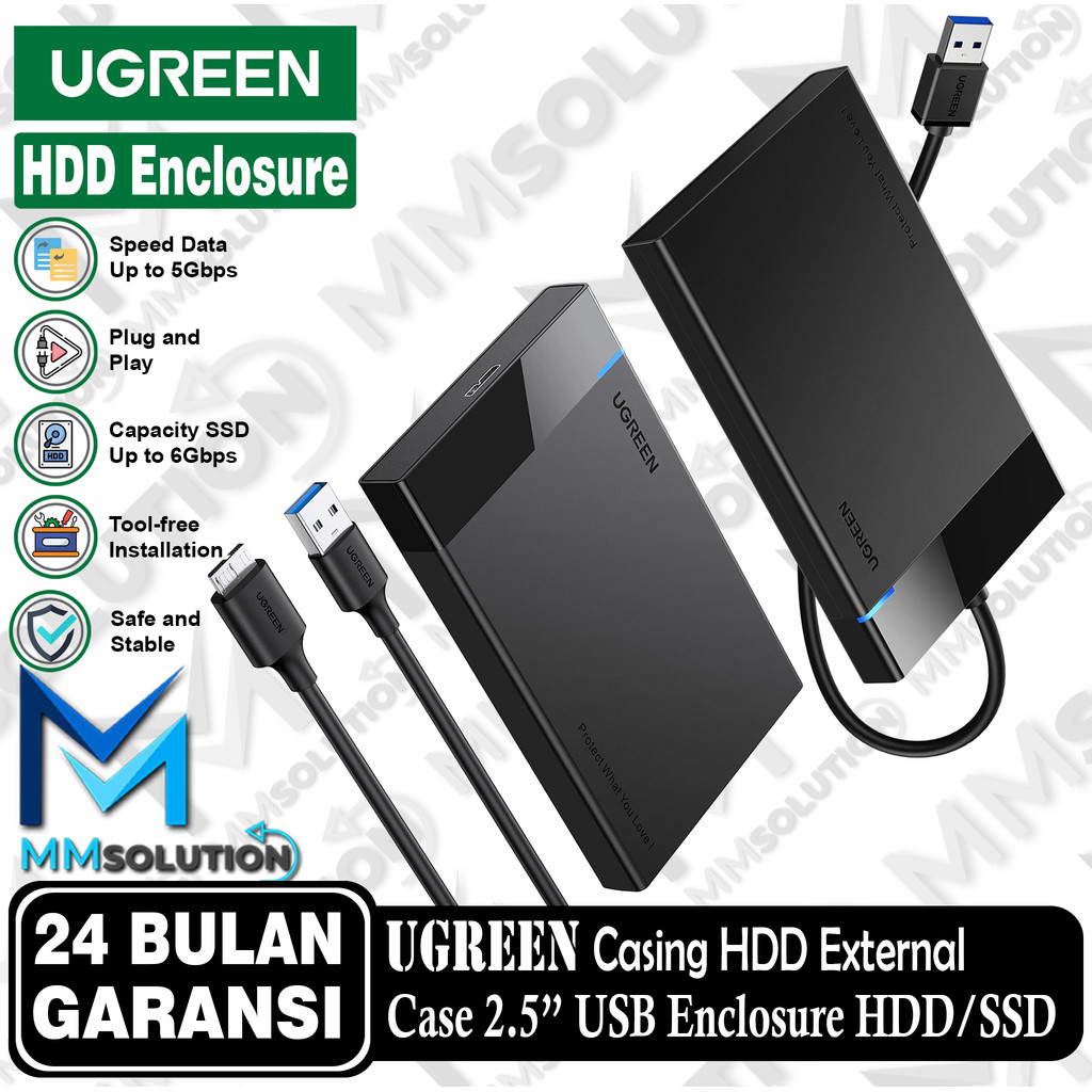 UGREEN Casing Enclosure Hard Disk External 2,5 "SATA USB 3.0