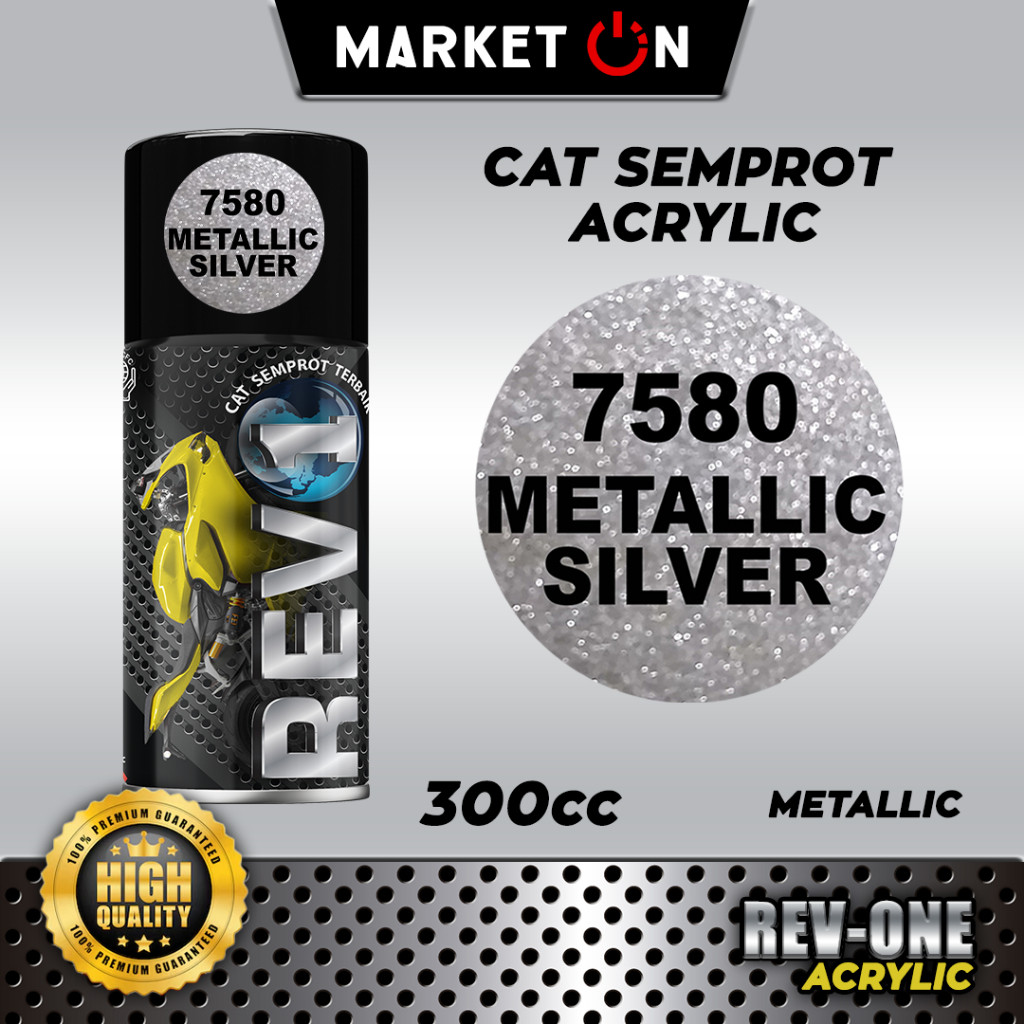 - Cat Semprot Acrylic Metallic Revo Metalik Silver 7580– PILOK PILOX AKRILIK METALIK