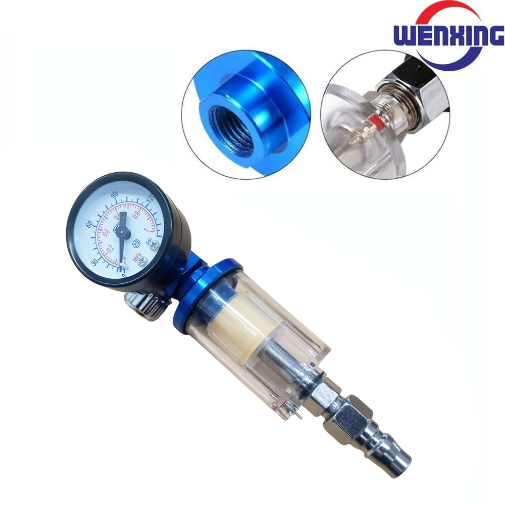 Spray Gun Air Regulator Gauge In-line Water Filter Adapter - Regulator Angin Spray Gun dengan Filter