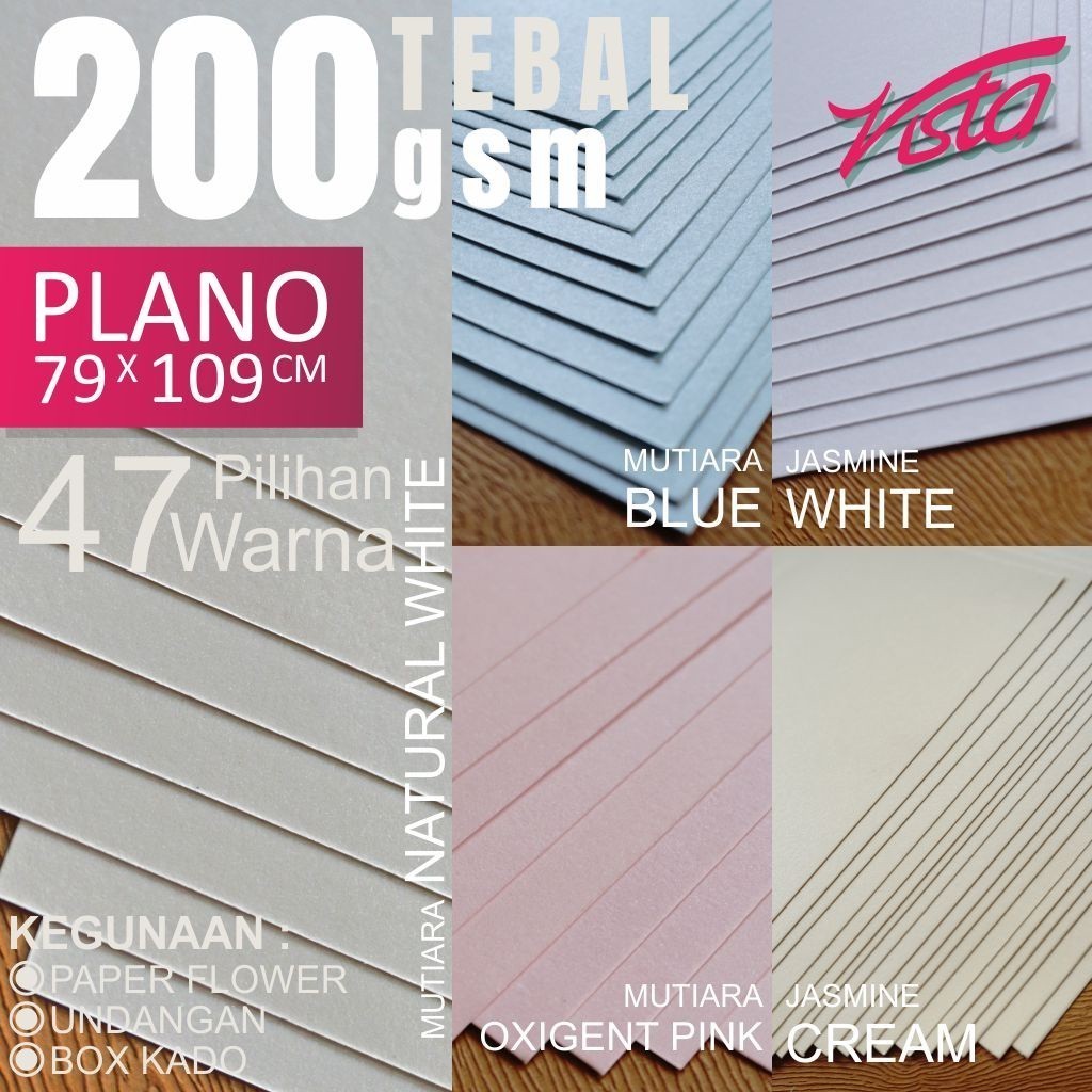 Kertas Jasmine Plano pink putih biru Invitation