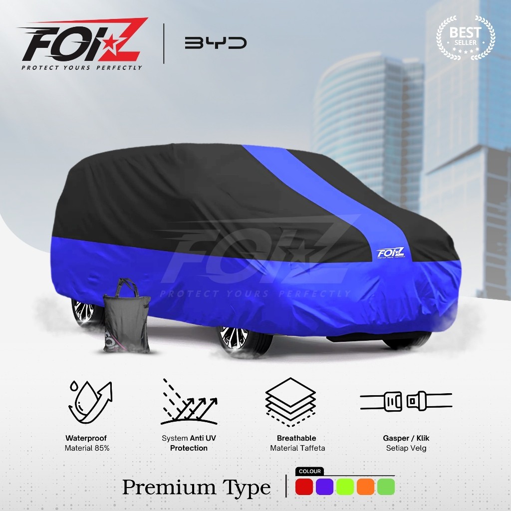Promo Mm Foiz Cover Penutup Mobil Outdoor Hitam List Kombinasi Byd Atto 1 / 2 / 3 / Dolphin / M6 /