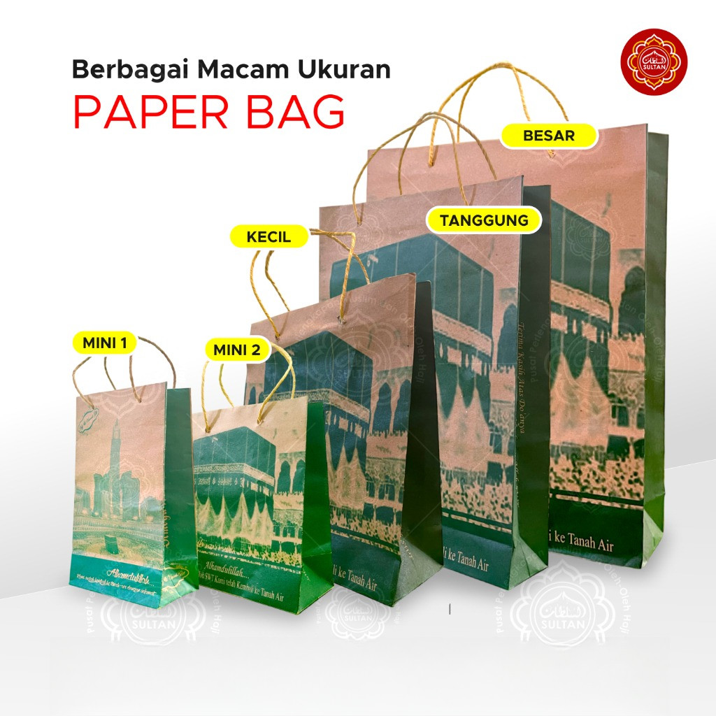 Isi 20 Paper Bag Haji dan Umroh Tas Souvenir Paperbag Jumbo Paper Bag Mini Tas Oleh Oleh Umroh Kerta