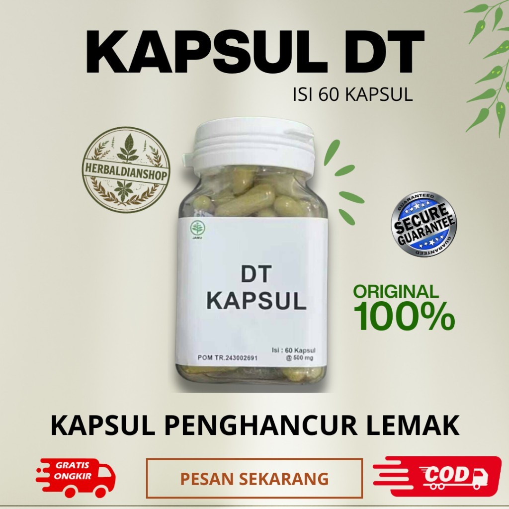 terbukti nyata ORI BPOM DT Kapsul | Herbal BPOM | Diet Sehat | 60 Kapsul