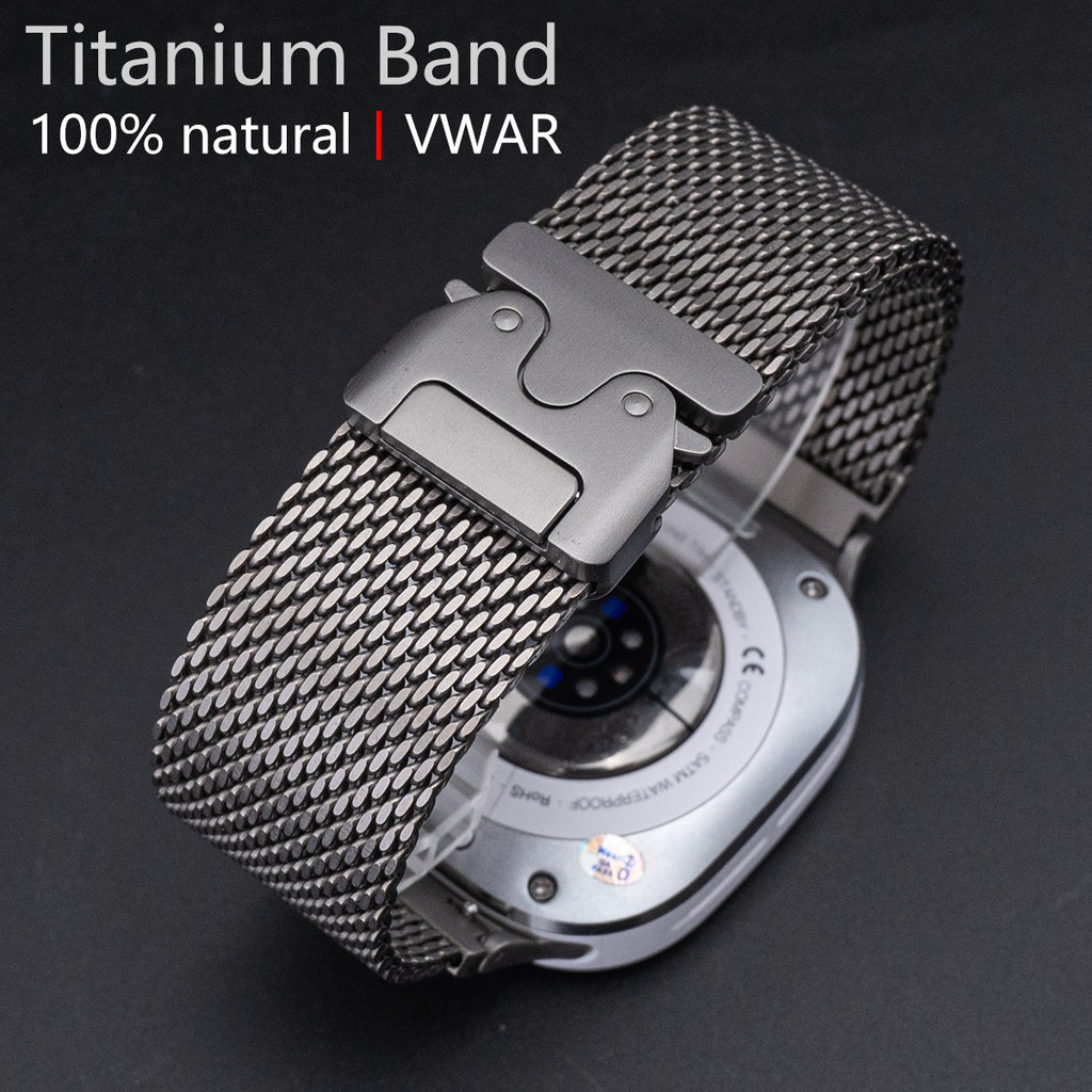 VWAR Natural Titanium Milanese Loop Band for Samsung Galaxy Wat Ultra 47mm Men Ultra 7 Strap Secure 