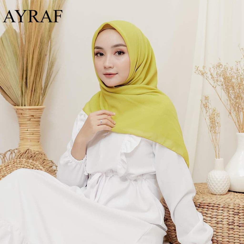 Kerudung Bella Square Warna Lime Bahan Pollycotton Kerudung Segi Empat / Kerudung Segi Empat Polos /