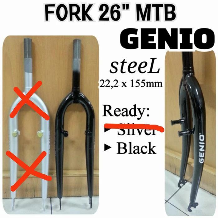 sparepart sepeda fork garpu 26 mtb genio standar 22.2 ulir drat sepeda federal jadul