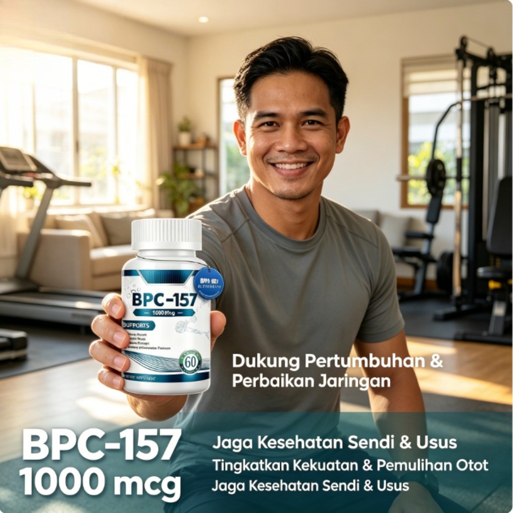 BPC-157 Peptide 1000mcg Dukung Otot Pemulihan Jaringan 60 Kapsul CO470