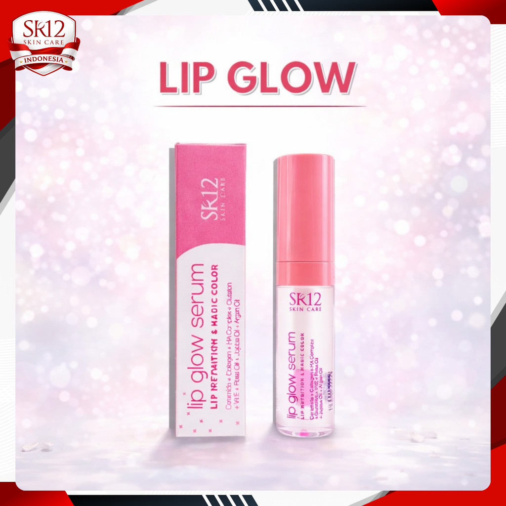 Lip Glow Serum SR12 BPOM Halal - Lip Balm Mencerahkan Bibir Hitam Kering Jadi Pink Natural Glossy Ta