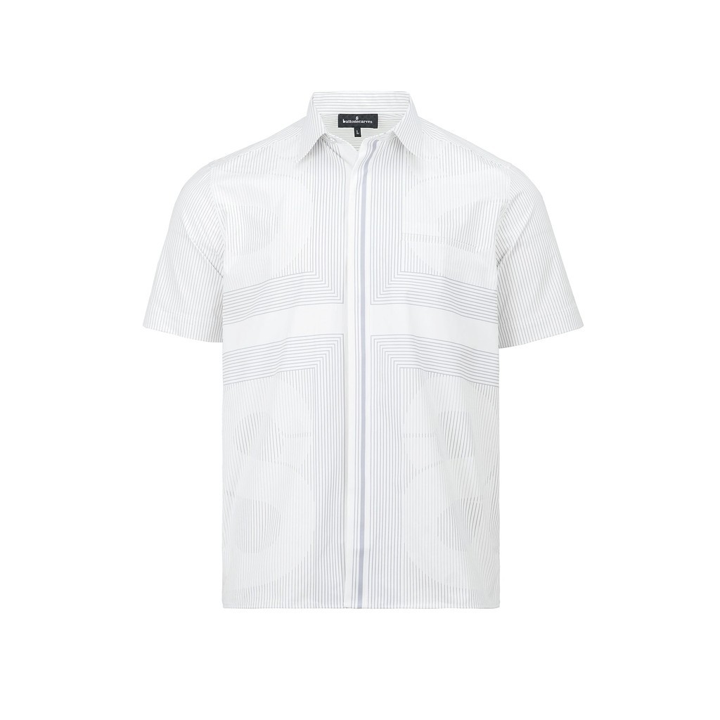 Buttonscarves Paneled Men Shirt - White