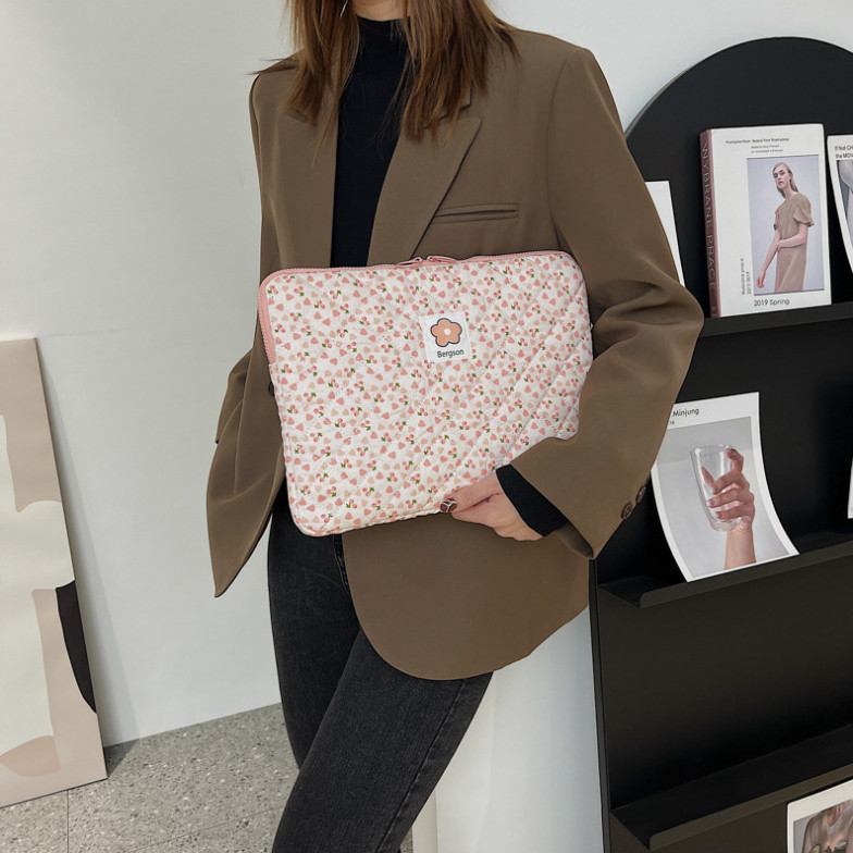 ANB - Flowery Korean Laptop Bag / Tas Laptop 13 Inch 14 Inch / Laptop Bag Flower
