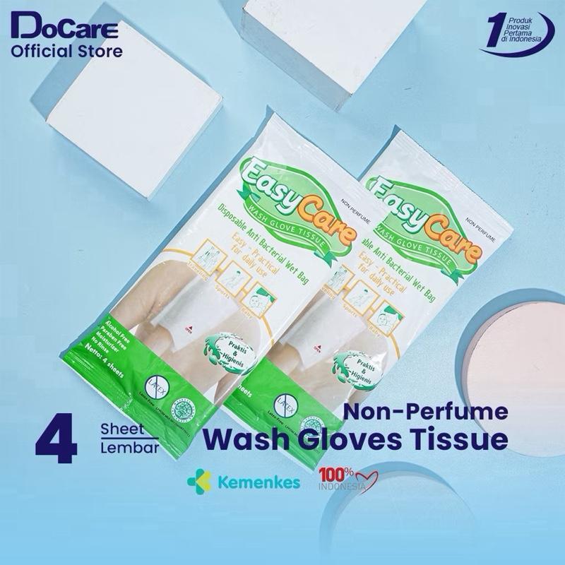 [READY Langsung KIRIM] EasyCare Wash Gloves 4 Sheets Non Perfume / Washlap Mandi Non Alcohol Tanpa B