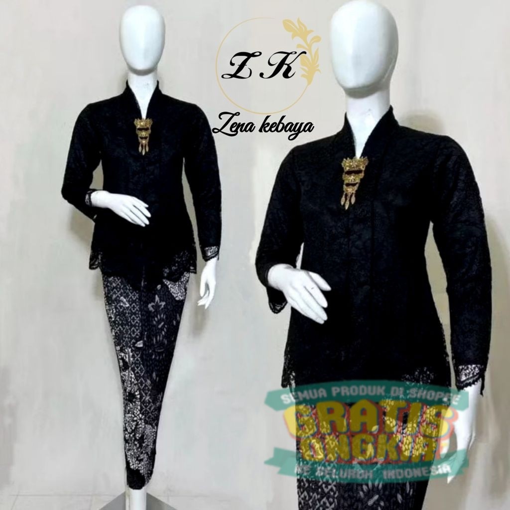 Set Kebaya Floy Brokat Lengan Panjang Kebaya Wisuda Modern Rok Prisket Batik Kebaya Kartini Atasan K