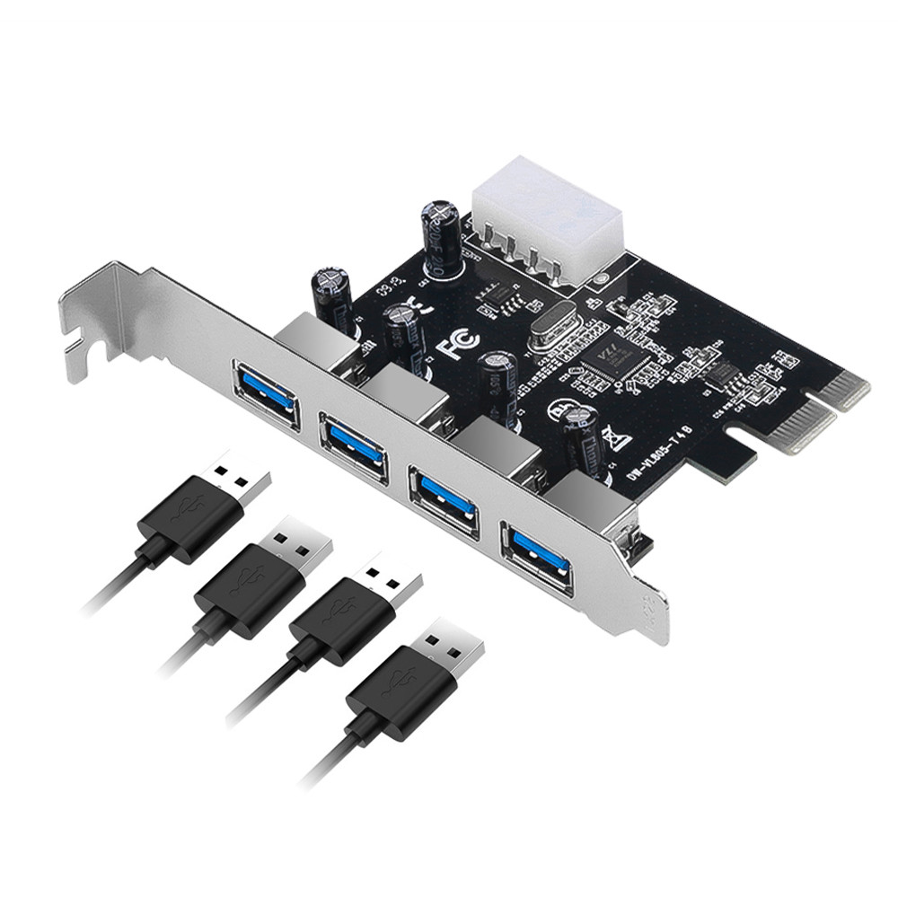 4 Port USB 30 PCIE Expansion Card PCI Express PCIe USB 30 HUB Adapter 4Port USB 30 Controller USB 3 