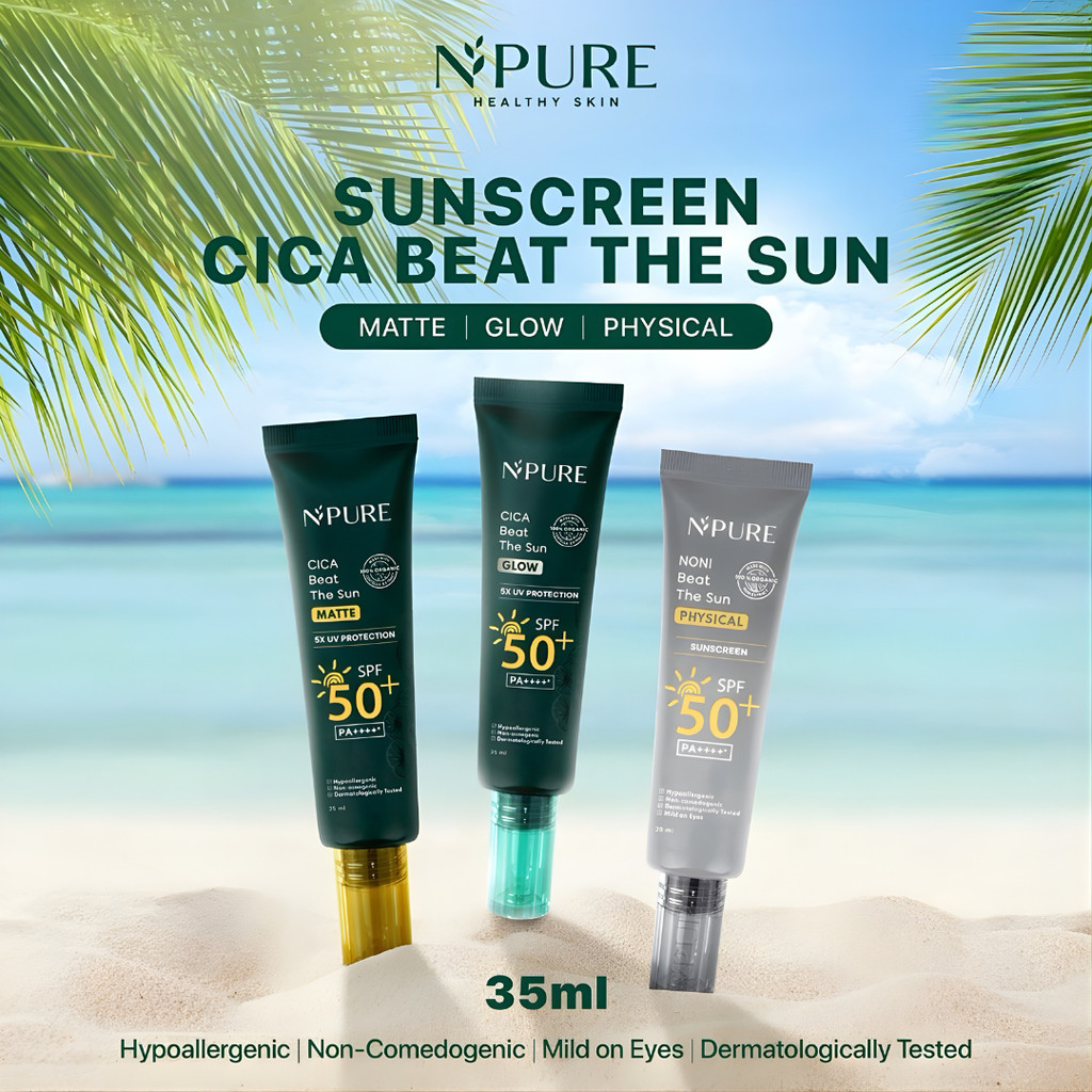 MINJIE x Npure Sunscreen SPF 50+ PA+++ Cica Noni Beat The Sun - Matte Glow Physical Sunblock Spray