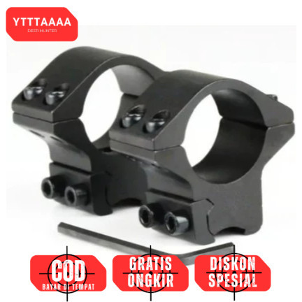 Mounting Teleskop OD 25mm Rel 11mm Pendek & Tinggi – Bracket Optik Outdoor Untuk Senapan Full Metal 