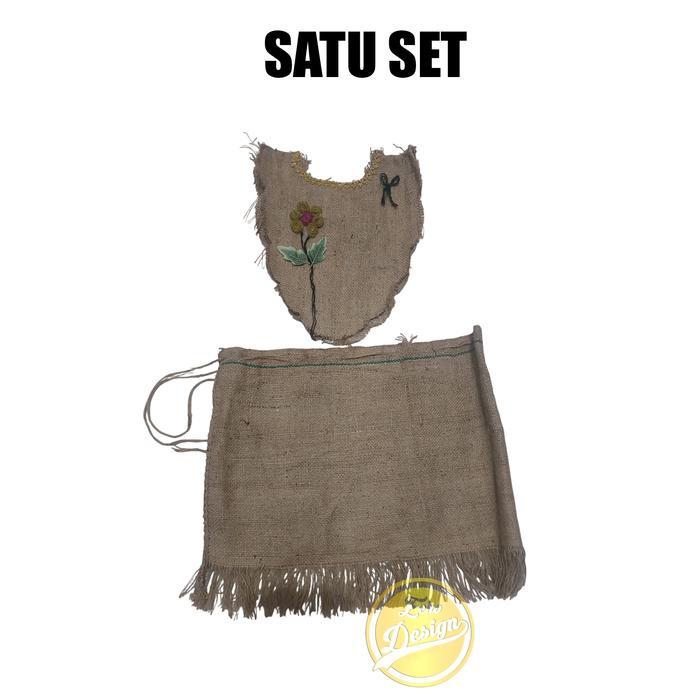 (Heppy Mall) Baju daur ulang baju karung goni baju adat papua - 1 SET, Dewasa