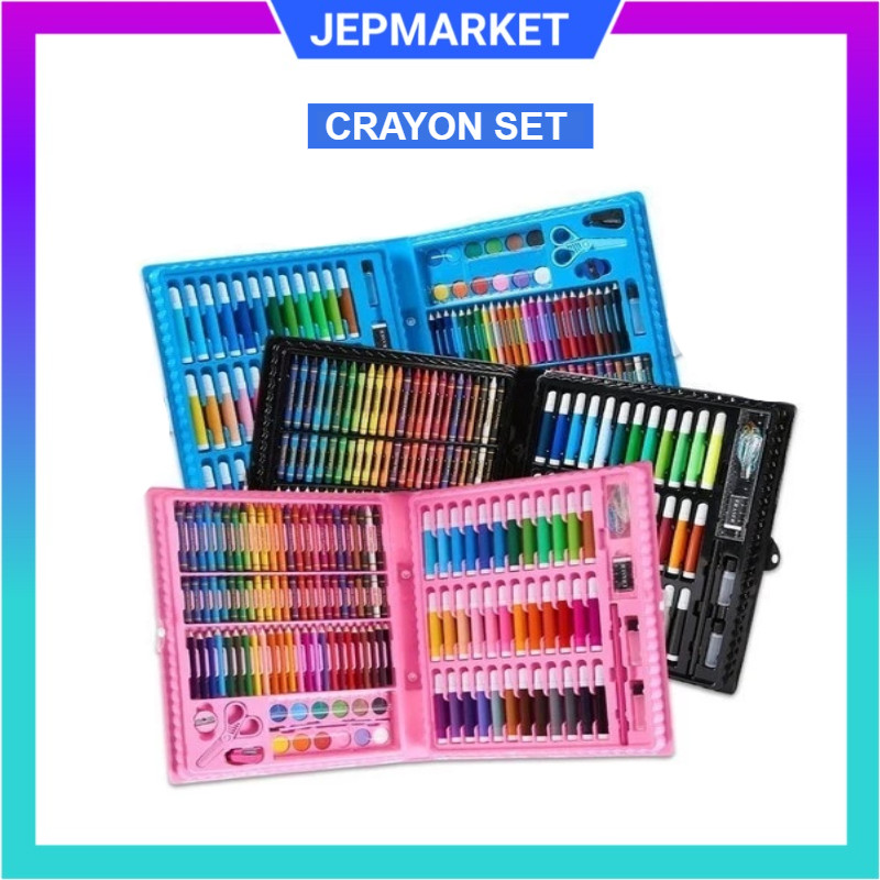 CRAYON ANAK SET KOPER / PERALATAN MELUKIS / PENSIL WARNA SET / PENSIL WARNA / CRAYON SET 150 / CRAYO