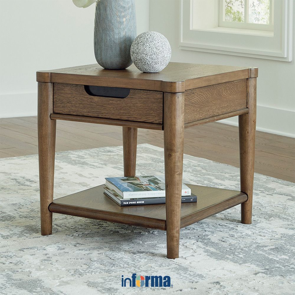 Informa Ashley Roanhowe Meja Sisi - Cokelat Meja Samping Meja Kecil End Table Meja Sofa Side Table
