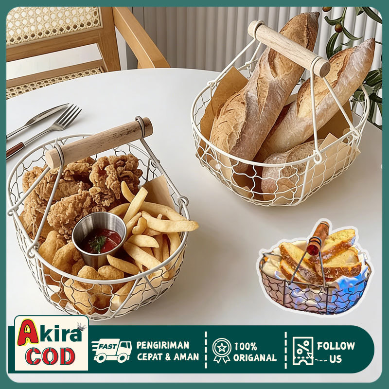 Besi Keranjang Buah Kreatif Keranjang Besi Portabel Ringan Keranjang Buah Keranjang Tamu Ruang Makan