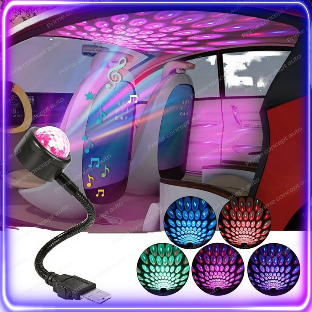 Lampu Proyeksi Efek Panggung Ajaib Irama Musik USB Mini Lampu Panggung DJ Disko Pesta LED