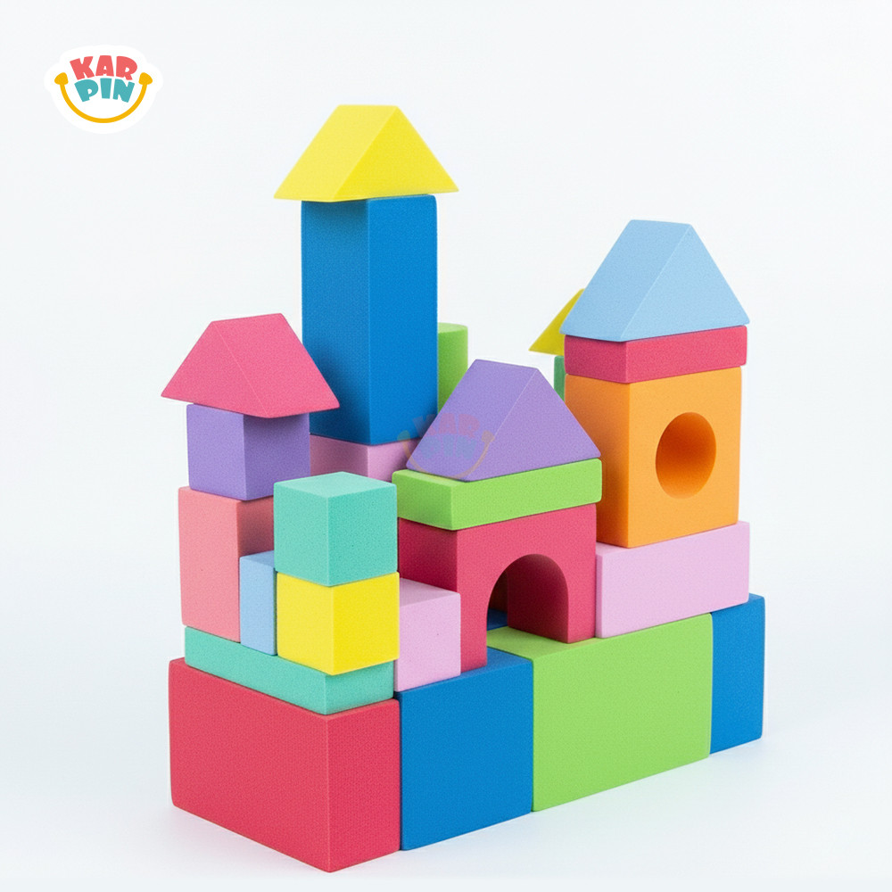 Karpin Balok Spon Busa Susun Mainan Edukasi Anak Building Blocks