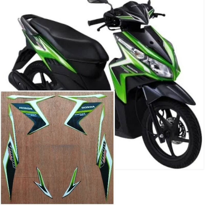 Striping original Honda Vario 110 techno hijau tahun 2011 2012