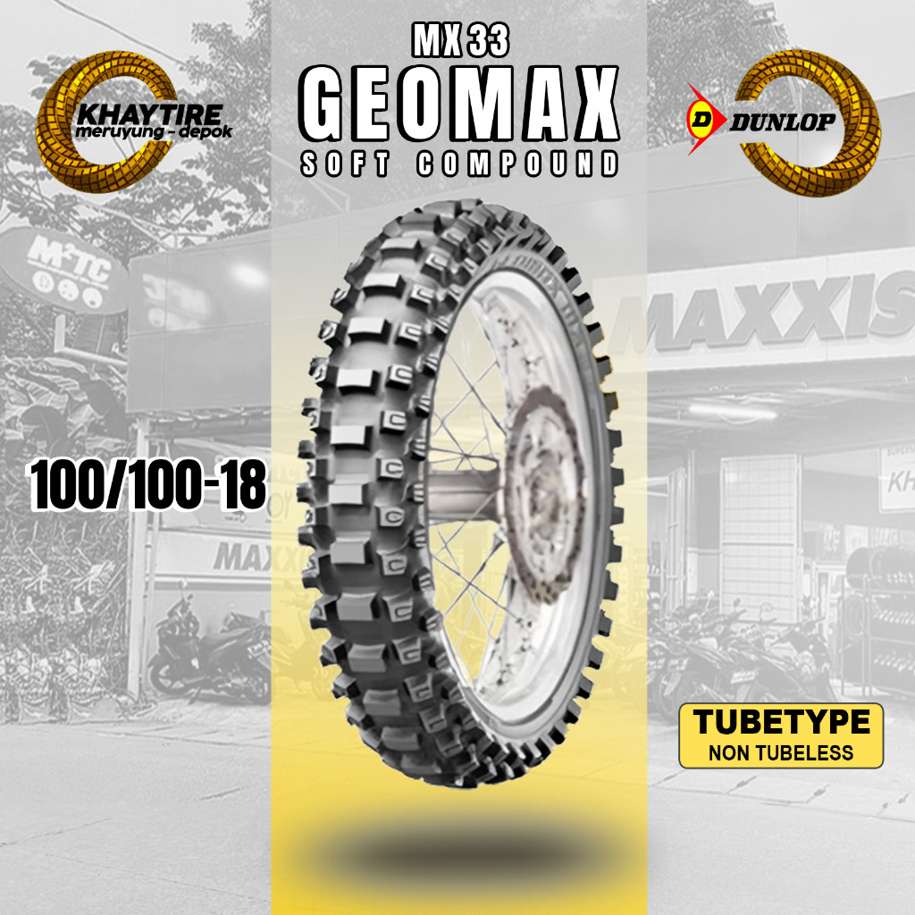 Ban Motor TRAIL Soft Compound DUNLOP GEOMAX MX33 100/100 Ring 18 Non Tubeless