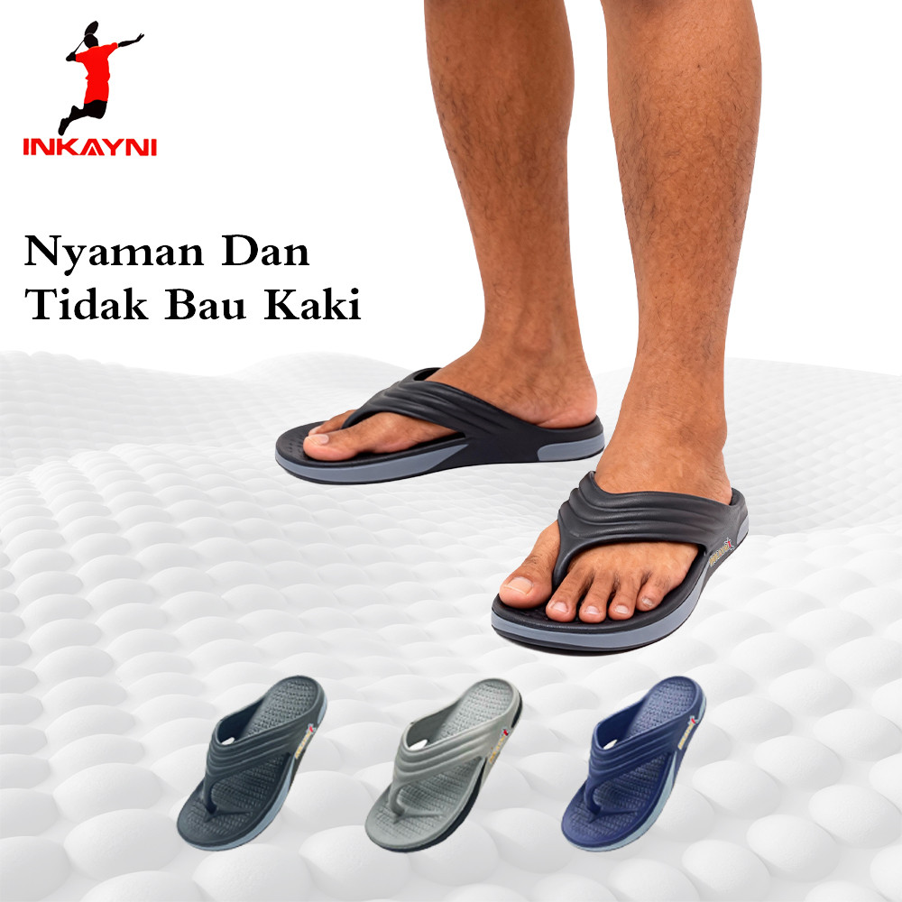 INKAYNI Sandal Jepit Swallow Pria Sandal Pria EVA tebal Karet elastis Empuk Anti Slip Size 40-45 Fli