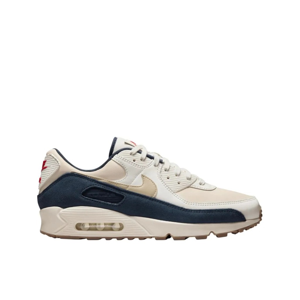 Sepatu Sneakers Pria Nike Air Max 90 PRM Pale Ivory/Thunder Blue (IH4379-110) Original