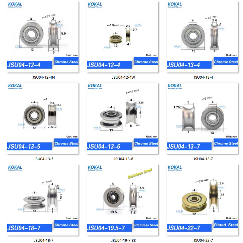 1PCS mini U groove V round bottom steel bearings 5cm pulley, 6mm guide wheel, wire rope lifting whee