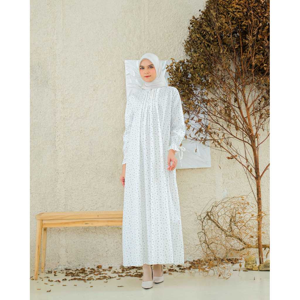 RILLEY - Gamis Wanita Arvella | Gamis Wanita Motif Bunga | Gamis Wanita Bahan Poplin