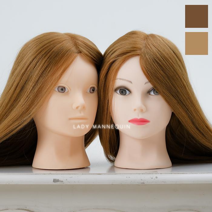 (LUCY) Manekin Rambut Kepala / Patung Rambut / Patung Sanggul / Kepala Patung Rambut Hairdo - Gold, 