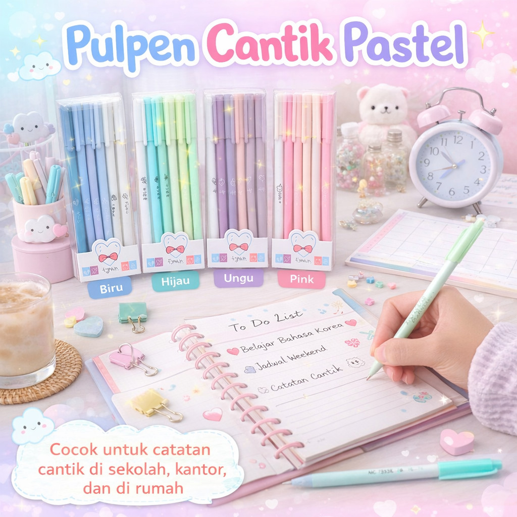 PULPEN GEL MORANDI COLOR COVER PASTEL ISI 6PCS / PULPEN GEL WARNA PASTEL LUCU / PEN GEL AESTHETIC