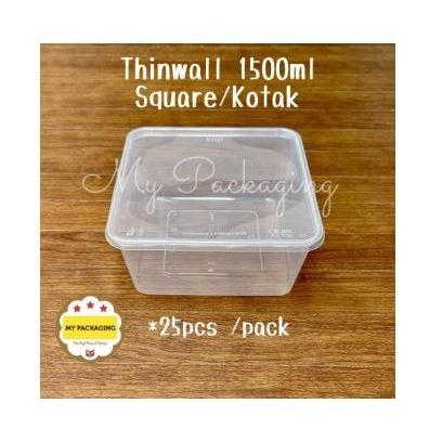 KIIP Thinwall Kotak Square Container Microwaveable 25pcs