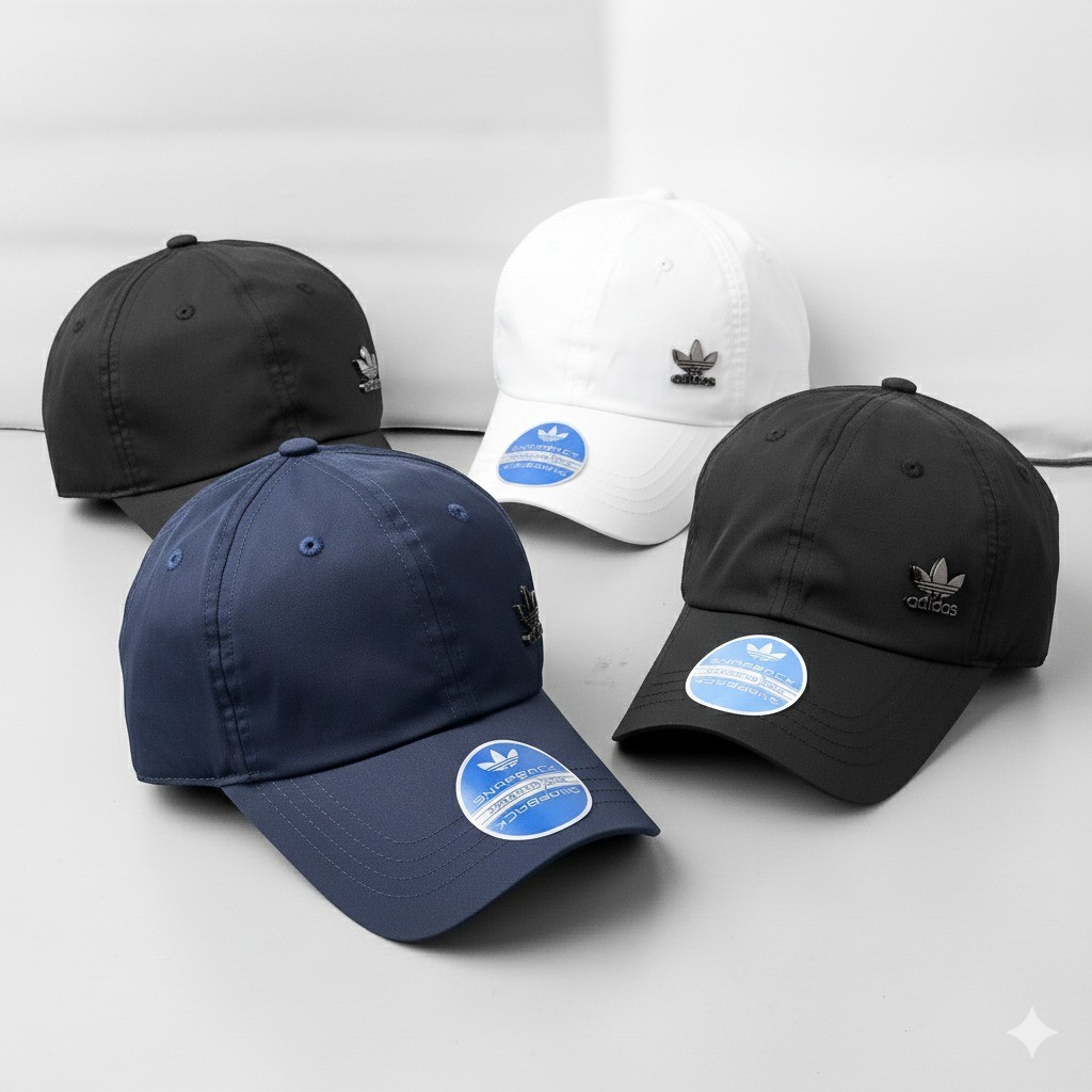 ADD Topi Baseball #963 Caps Logo Logam Anti Karat Trefoil Unisex Casual Pria Wanita Import