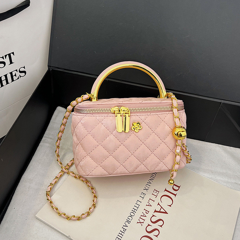 Tas Wanita Baru Tas Kotak Rantai Quilted Fashionable Tas Tangan Gaya Chanel Kecil Tas Selempang