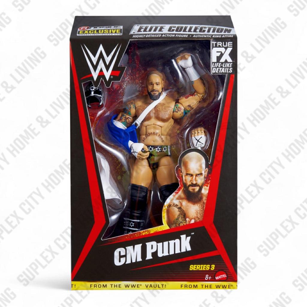CM Punk Straight Edge Society SES Action Figure Mattel Elite WWE From The Vault Series 3