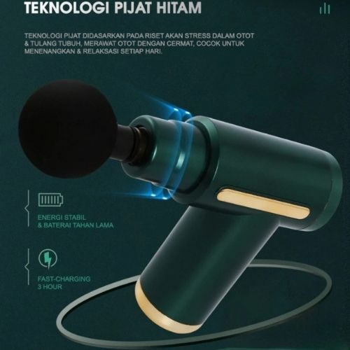 Alat Pemijat Massage Gun 4 IN 1 Electric Portable USB Kabel Alat Terapi Otot Alat Relaksasi Otot Fus