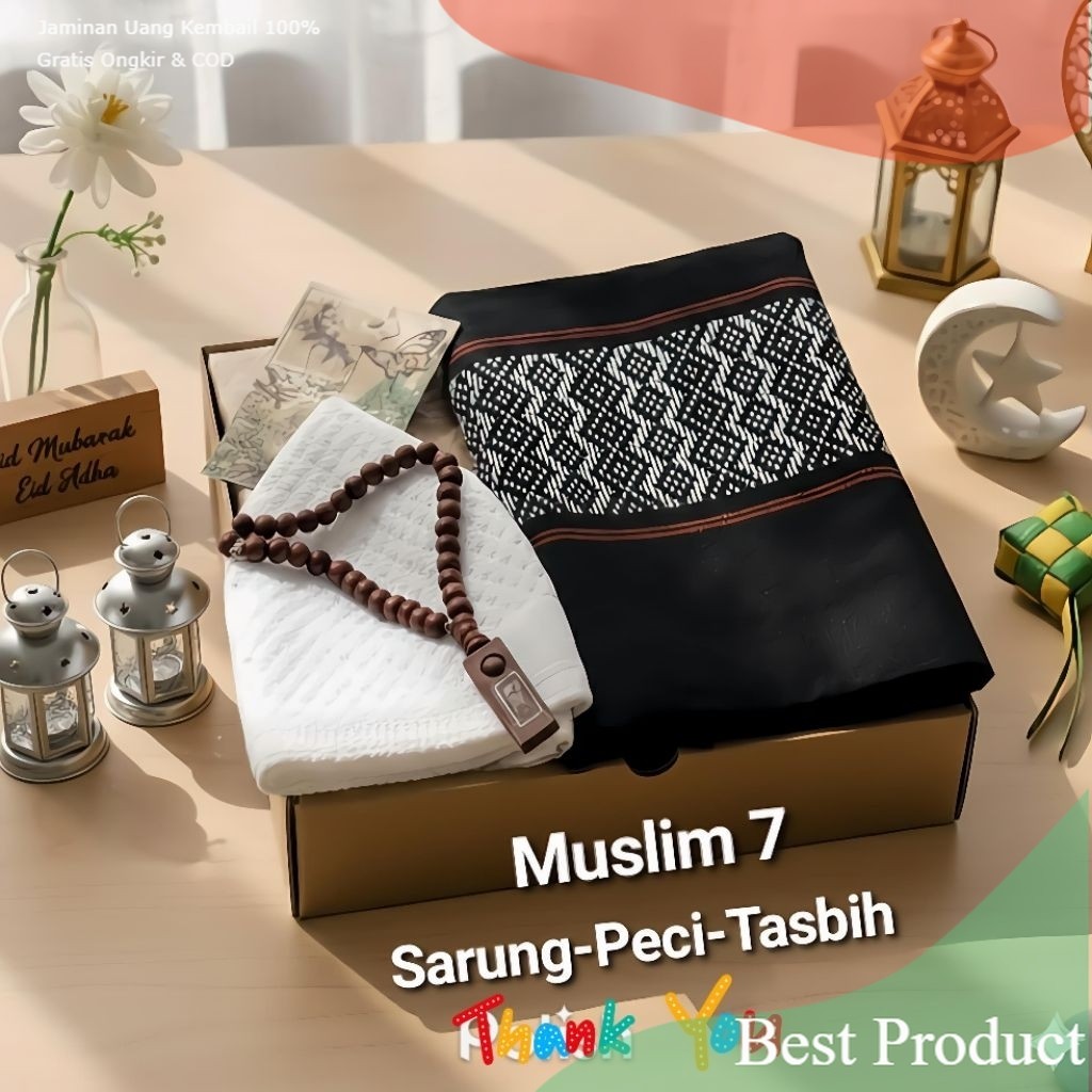 Hampers Sajadah Sarung Cowok Muslim Peralatan Sholat jumatan / Bingkisan Elegan Koleksi kado kantor 