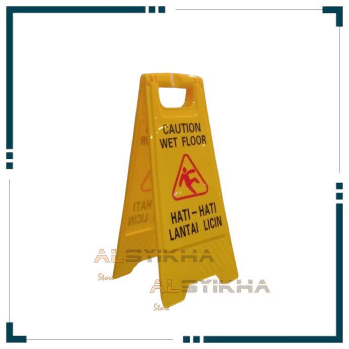 Papan Peringatan Lantai Licin Basah Safety Sign CAUTION WET FLOOR - LANTAI LICIN