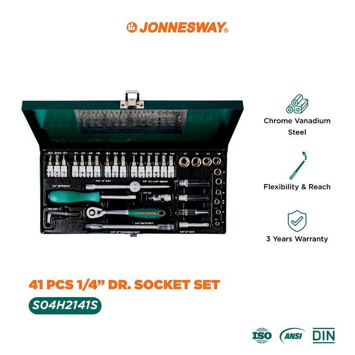 41 PCS 1/4" DR. SOCKET  SET JONNESWAY S04H2141S