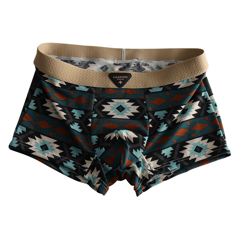 [Saror]Celana Dalam Pria Katun Baru Retro Cetakan Pribadi Boxer Briefs