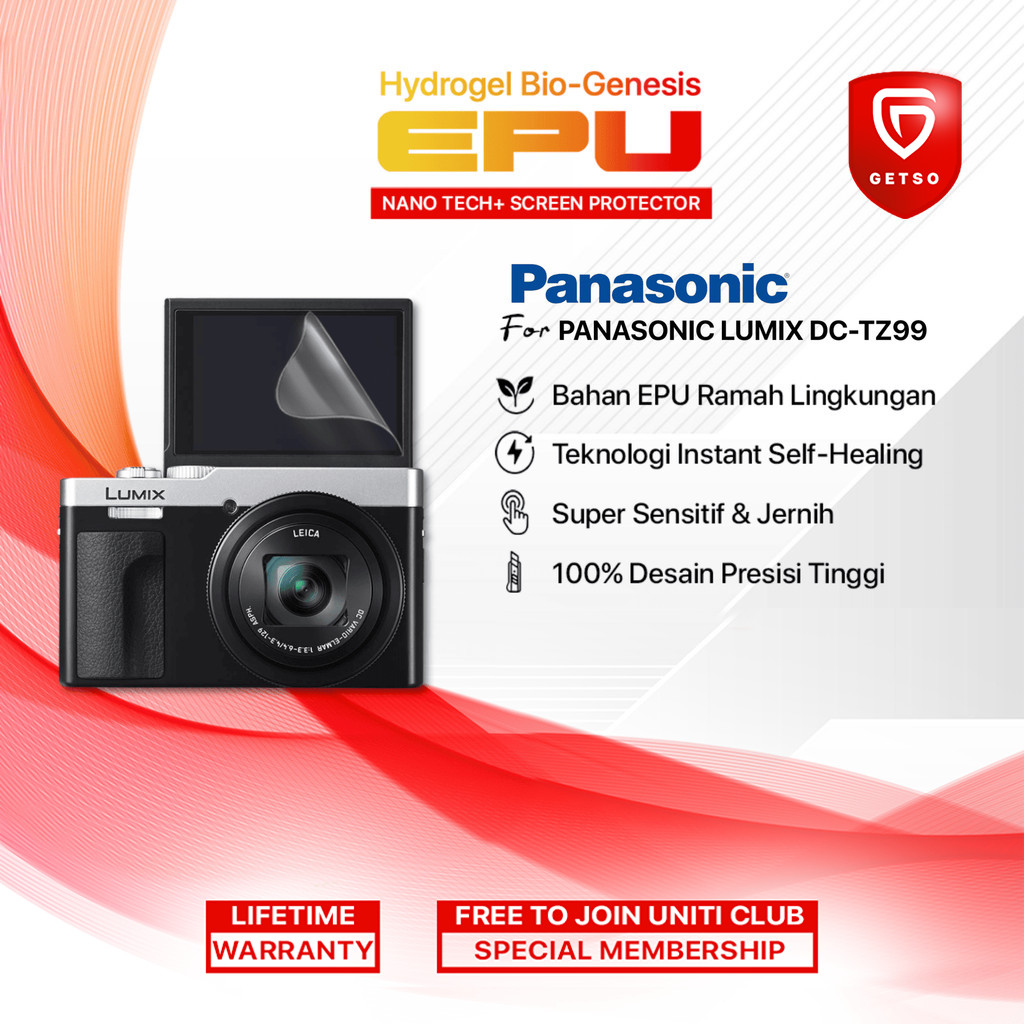 GETSO EPU BIO GENESIS Hydrogel for Panasonic LUMIX DC-TZ99 Screen Guard Protector (Nanotech 100 Recy